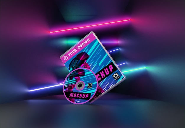 Gaming abstract packaging and cd mockup