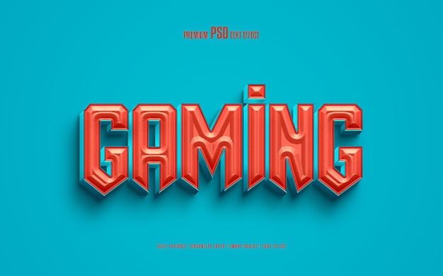 Gaming bewerkbaar premium psd-teksteffect