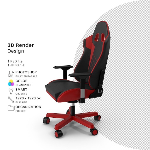 PSD Игровое кресло 3d-моделирование psd-файла реалистичное компьютерное игровое кресло