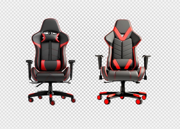 gaming chair on transparent background front view generative ai