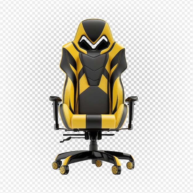 gaming chair on transparent background front view generative ai