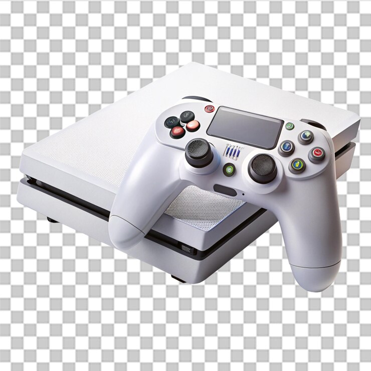 PSD gaming console isolated on transparent background