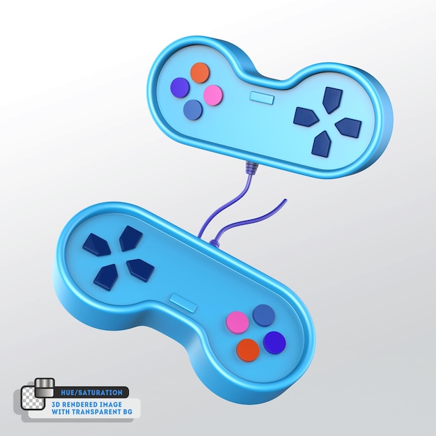 PSD gaming console video game controller geïsoleerd 3d-rendering icon
