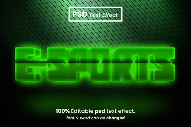 PSD gaming e sports 3d text effect