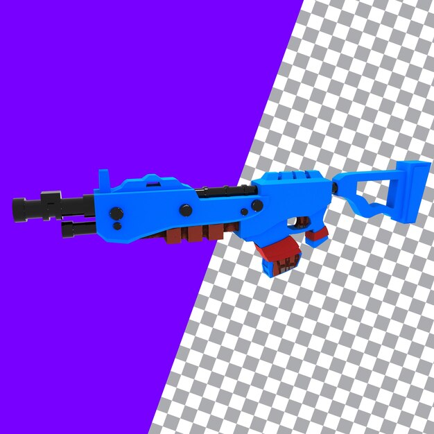 PSD gaming gun geïsoleerd 3d-rendering