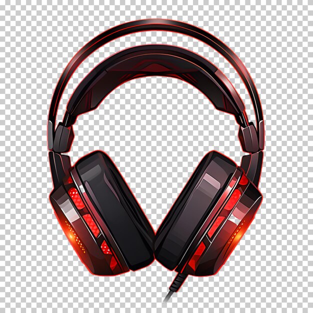 PSD gaming headset isolated on transparent background