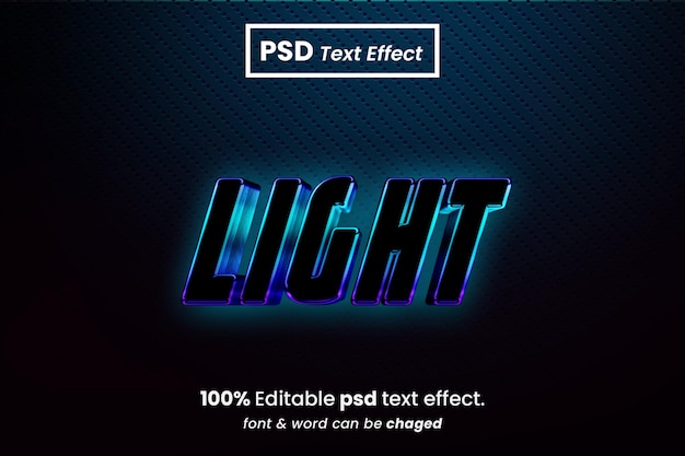 PSD gaming light 3d text effect