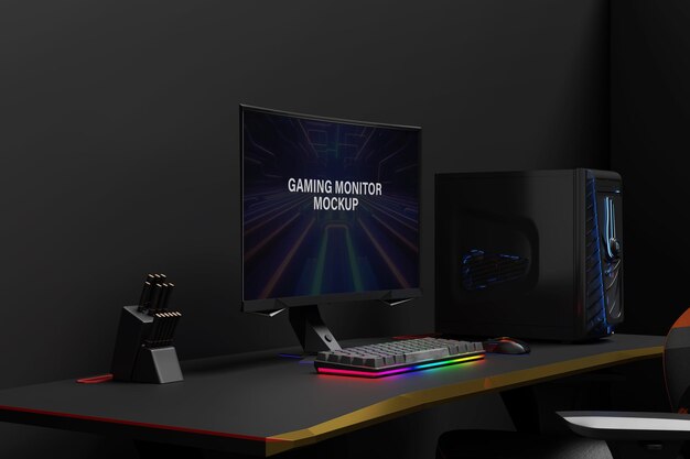 PSD gaming monitor mockup