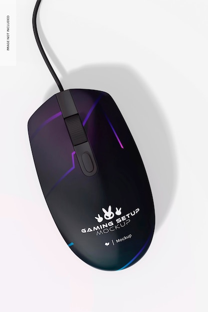 Gaming mouse mockup top view