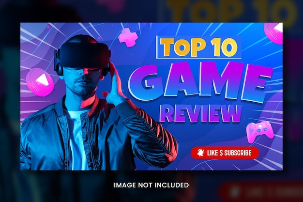 PSD gaming online youtube thumbnail template