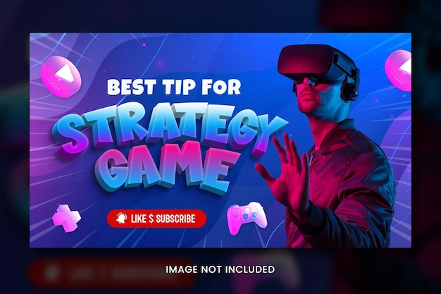 PSD gaming online youtube thumbnail template