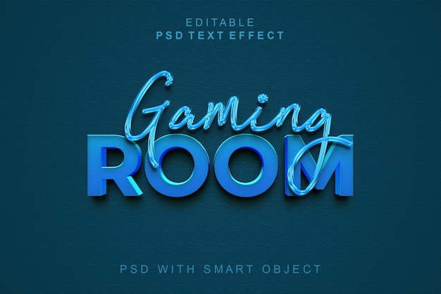 Gaming room 3d text effect