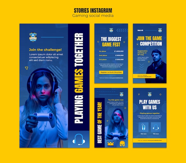 PSD gaming template design