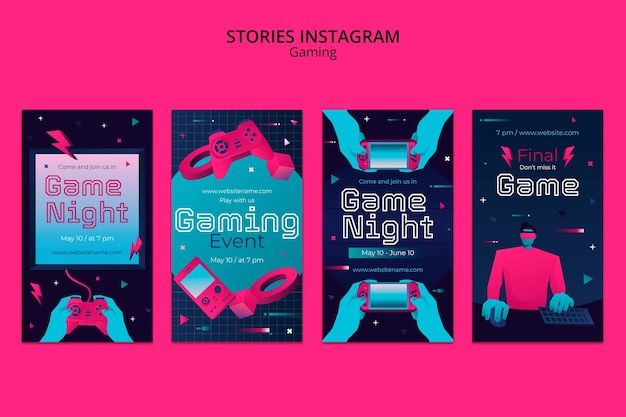 Storie di instagram del tempo di gioco