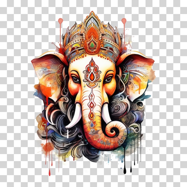 PSD ganesh chaturthi festival aquarel png achtergrond