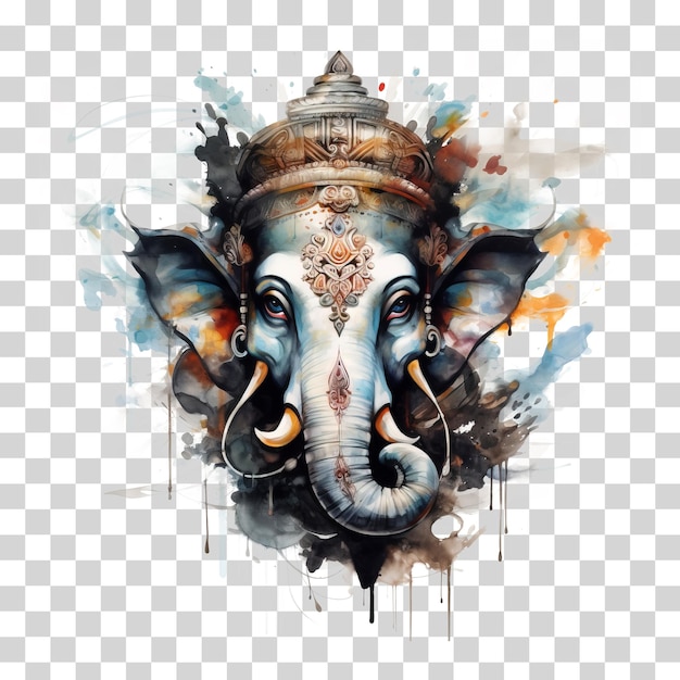 PSD ganesh chaturthi festival watercolor png background