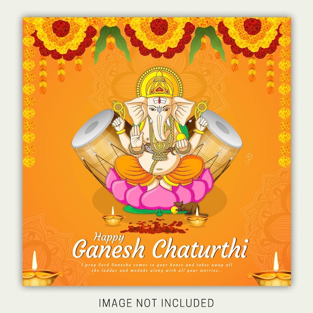 Ganesh Chaturthi Social Media Template Design