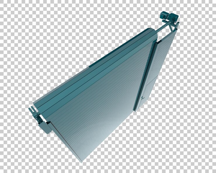 PSD garage door isolated on transparent background 3d rendering illustration