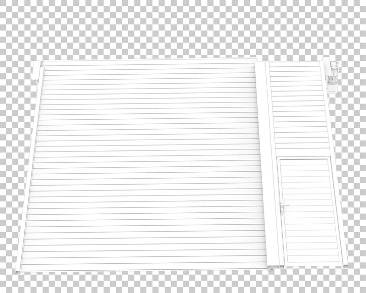 PSD garage door isolated on transparent background 3d rendering illustration