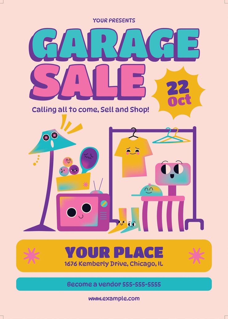 PSD garage sale flyer