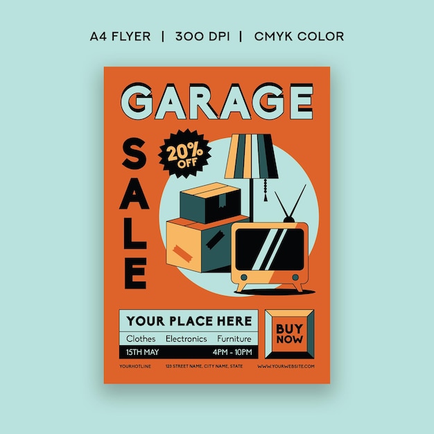 PSD garage sale flyer