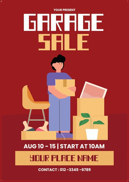 Garage verkoop flyer