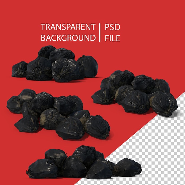 Garbage bags pile medium png