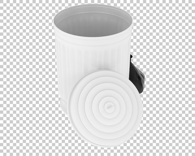 Garbage bin isolated on transparent background 3d rendering illustration