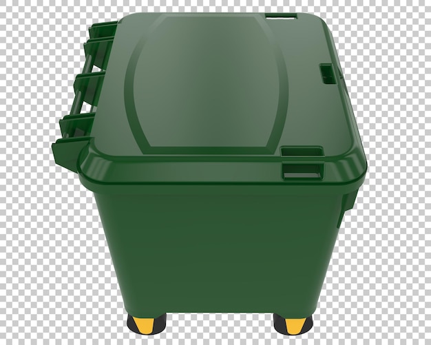 Garbage bin isolated on transparent background 3d rendering illustration