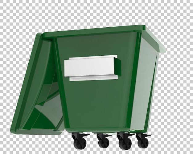 PSD garbage bin isolated on transparent background 3d rendering illustration