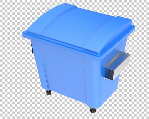 Мусорный контейнер изолирован на прозрачном фоне 3D-илюстрация