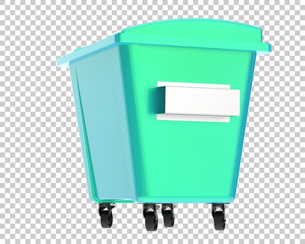 PSD garbage bin isolated on transparent background 3d rendering illustration