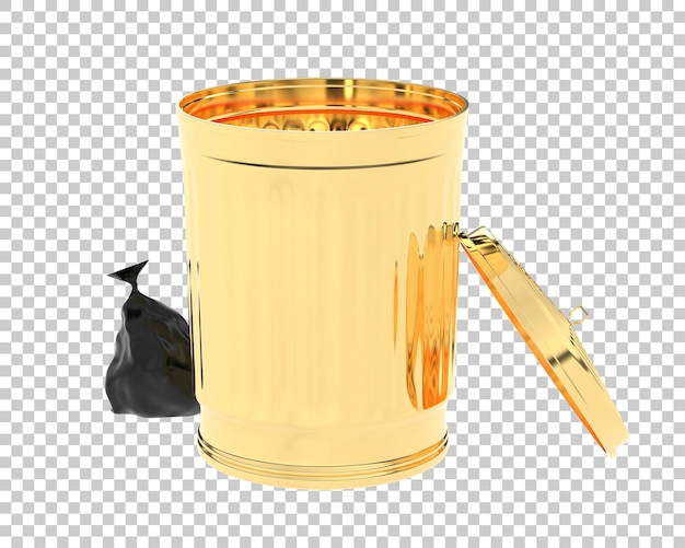 Garbage bin isolated on transparent background 3d rendering illustration