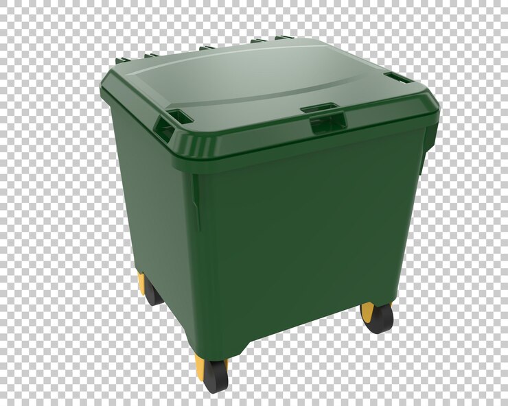 PSD garbage bin isolated on transparent background 3d rendering illustration