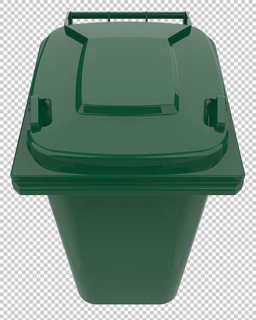 Garbage bin on transparent background 3d rendering illustration