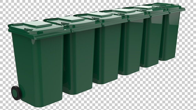 Garbage bin on transparent background 3d rendering illustration