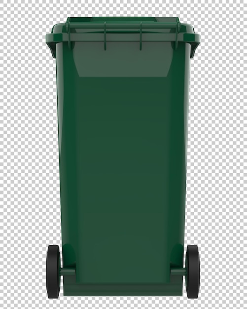 Garbage bin on transparent background 3d rendering illustration