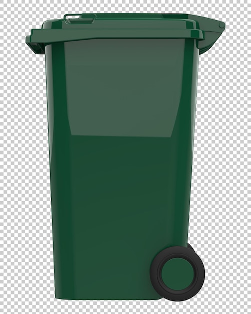 PSD garbage bin on transparent background 3d rendering illustration