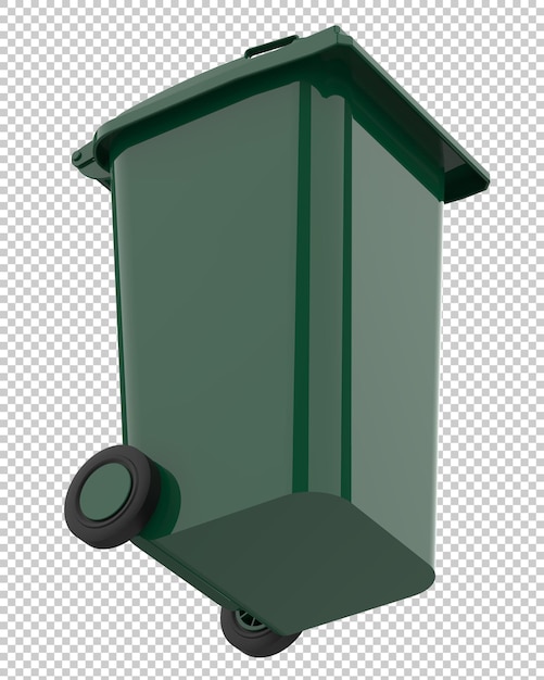 Garbage bin on transparent background 3d rendering illustration
