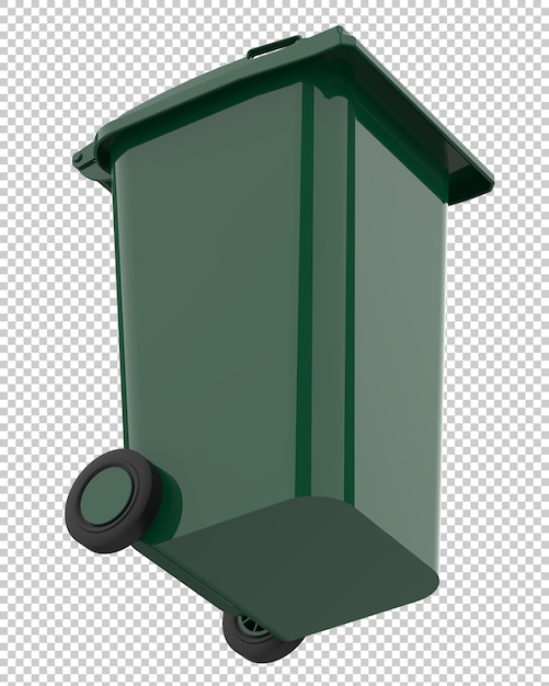 PSD garbage bin on transparent background 3d rendering illustration