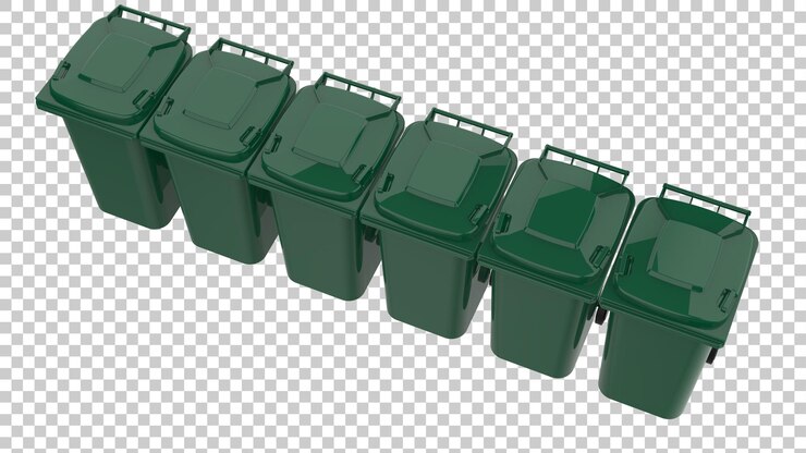 PSD garbage bin on transparent background 3d rendering illustration