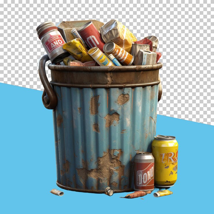 PSD garbage can