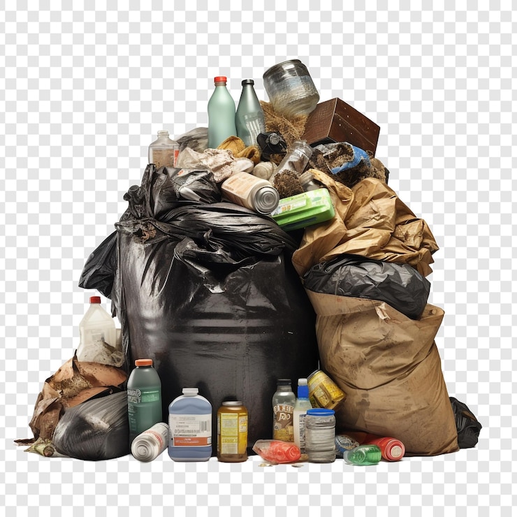 PSD garbage isolated on transparent background