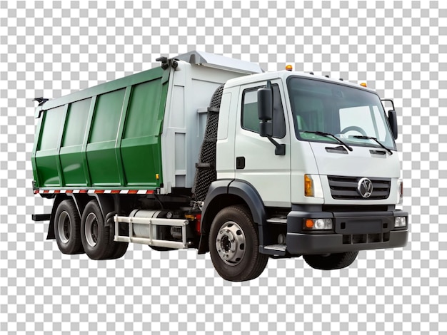 PSD garbage truck on transparent background