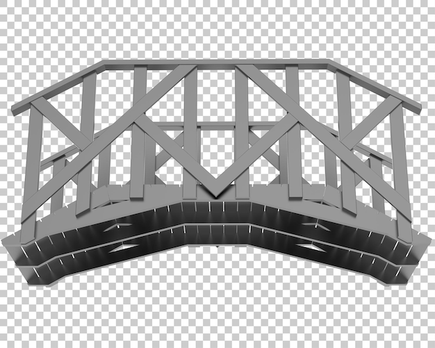 PSD garden bridge isolated on transparent background 3d rendering illustration