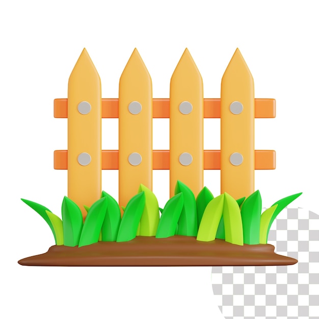 庭のフェンスの 3 D イラストレーション