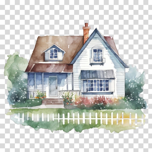 PSD garden house clipart on transparent background vector illustration