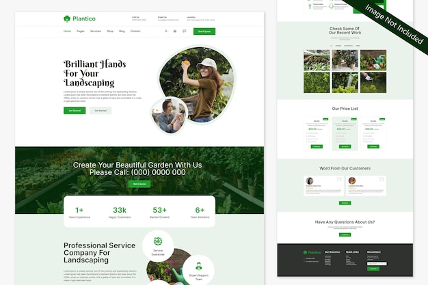 Garden landscape gardening website template