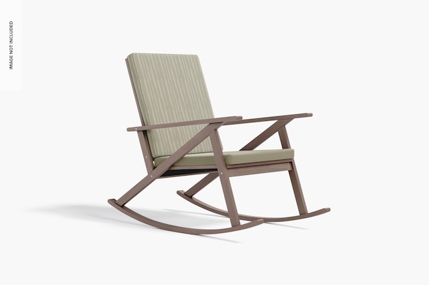 garden rocking chair mockup, left view