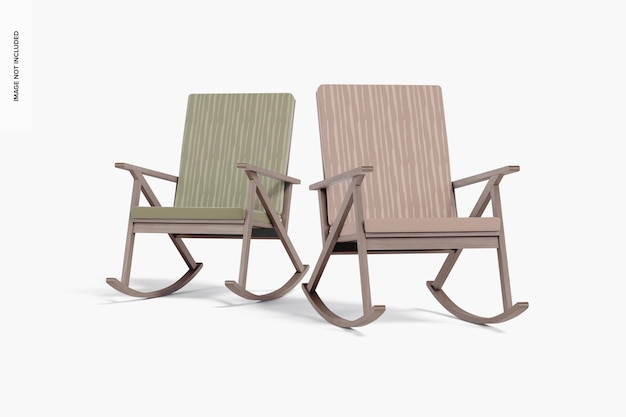 PSD garden rocking chairs mockup